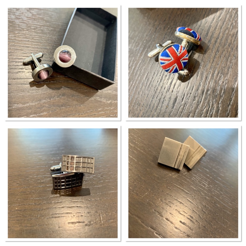 Bundle of 4 pairs of cuff links.